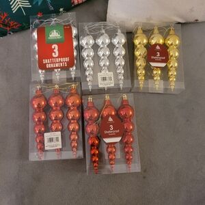 Shatterproof Ornament Set - Red, Silver, Gold